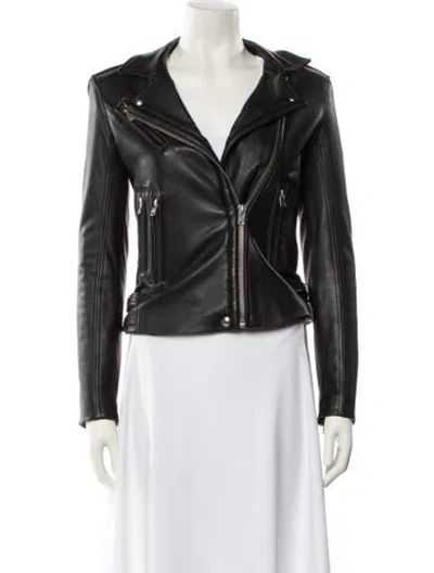 Pre-owned Iro Lamb Leather Biker Jacket W/ Tags In Black