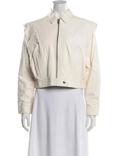 Pre-owned Iro Lamb Leather Biker Jacket W/ Tags In Neutrals