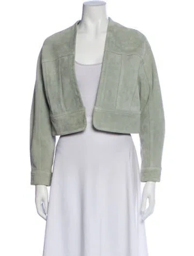 Pre-owned Iro Lamb Leather Bolero In Green