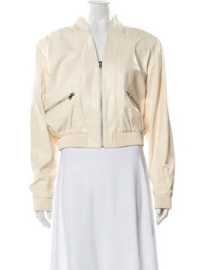 Pre-owned Iro Lamb Leather Bomber Jacket In Neutral