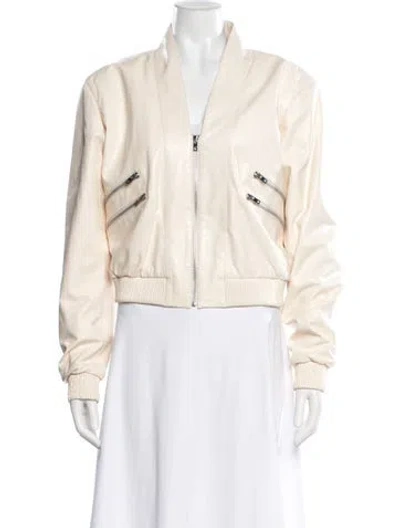 Pre-owned Iro Lamb Leather Bomber Jacket In Neutral