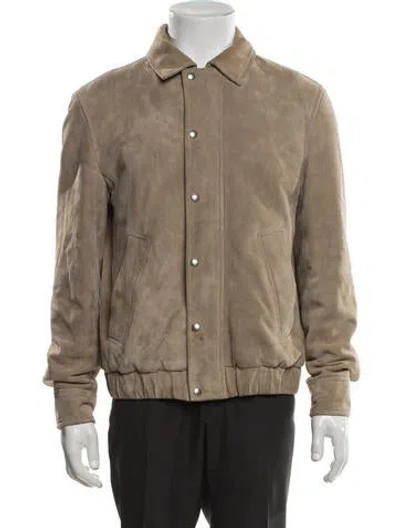 Pre-owned Iro Lamb Leather Bomber Jacket In Neutrals