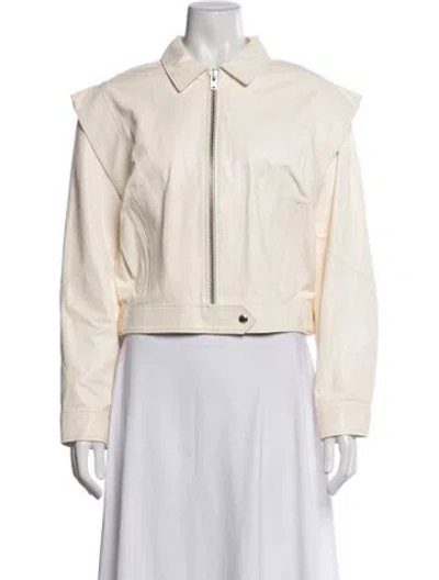 Pre-owned Iro Lamb Leather Bomber Jacket In Neutrals