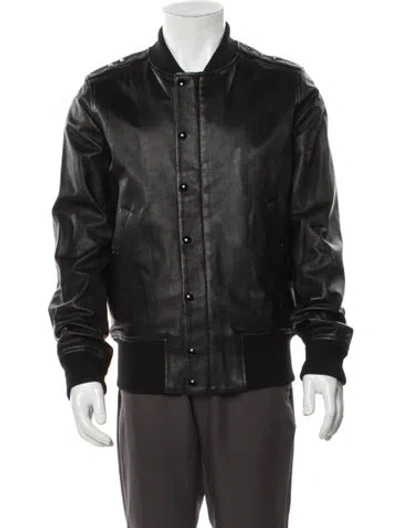 Pre-owned Iro Lamb Leather Bomber Jacket W/ Tags In Black