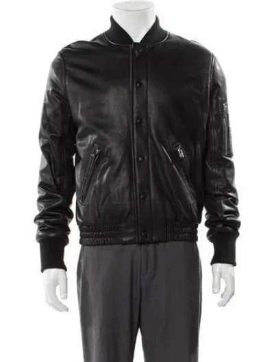 Pre-owned Iro Lamb Leather Bomber Jacket W/ Tags In Black