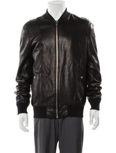 Pre-owned Iro Lamb Leather Bomber Jacket W/ Tags In Black