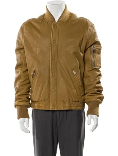 Pre-owned Iro Lamb Leather Bomber Jacket W/ Tags In Neutral