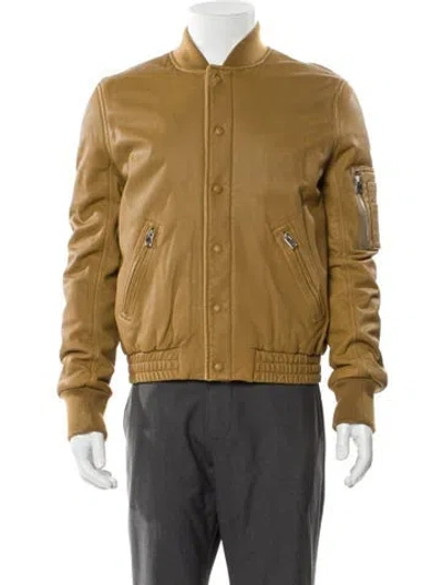 Pre-owned Iro Lamb Leather Bomber Jacket W/ Tags In Neutral