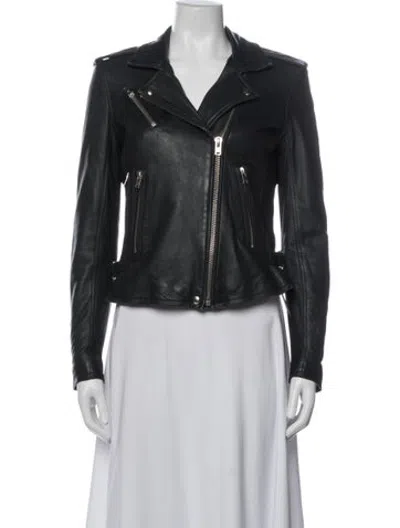 Pre-owned Iro Lamb Leather Coat In Black