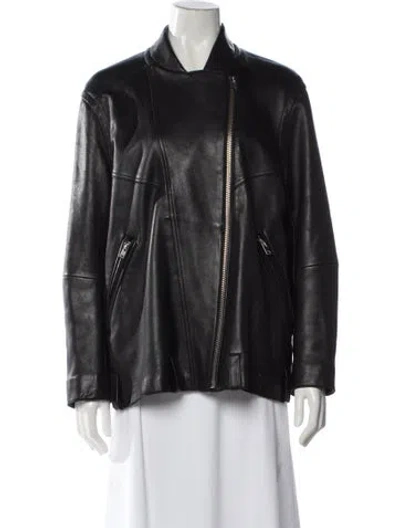 Pre-owned Iro Lamb Leather Jacket In Gray