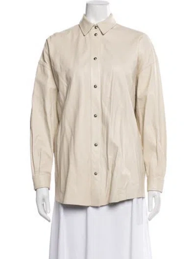 Pre-owned Iro Lamb Leather Jacket In Neutrals