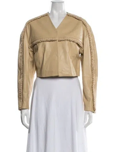Pre-owned Iro Lamb Leather Jacket In Neutrals