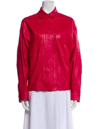 Pre-owned Iro Lamb Leather Jacket In Pink