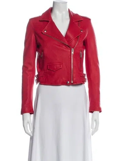 Pre-owned Iro Lamb Leather Jacket In Red