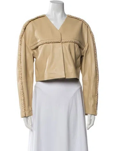 Pre-owned Iro Lamb Leather Jacket W/ Tags In Neutrals