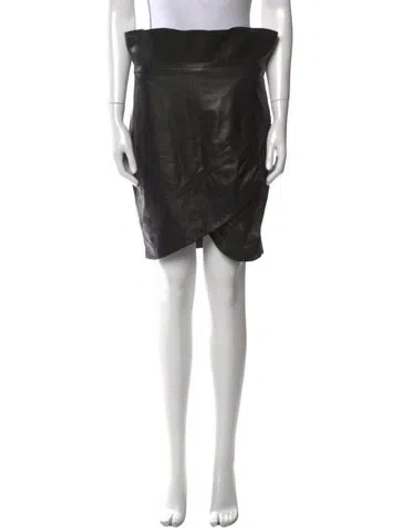 Pre-owned Iro Lamb Leather Knee-length Skirt In Black