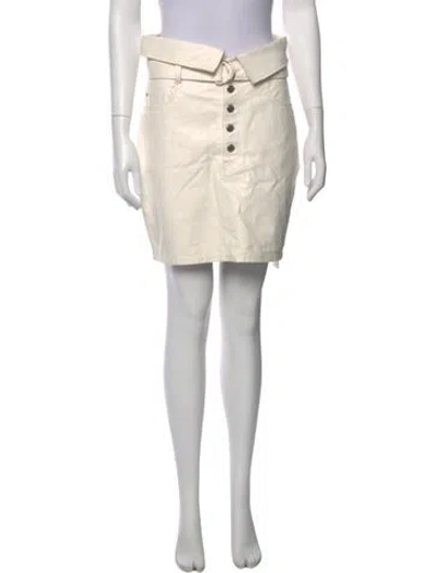 Pre-owned Iro Lamb Leather Knee-length Skirt In White
