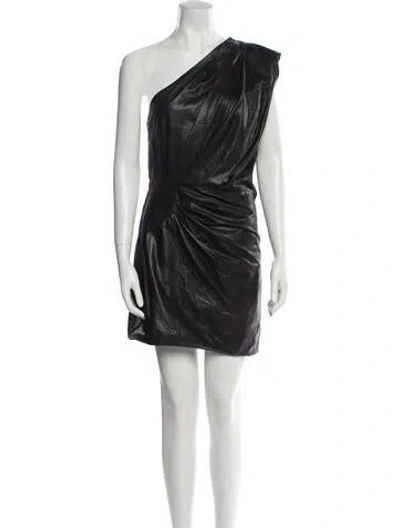 Pre-owned Iro Lamb Leather Mini Dress In Black