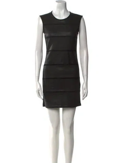 Pre-owned Iro Lamb Leather Mini Dress In Black