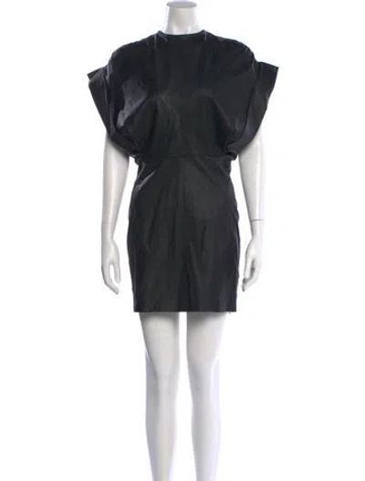 Pre-owned Iro Lamb Leather Mini Dress In Black
