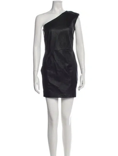 Pre-owned Iro Lamb Leather Mini Dress In Black