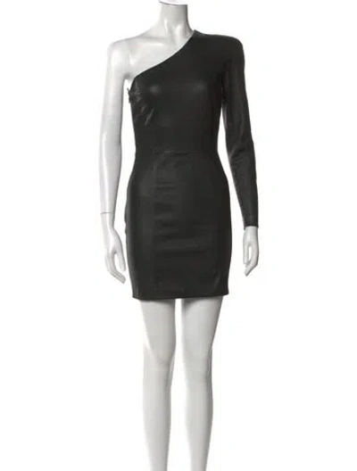 Pre-owned Iro Lamb Leather Mini Dress In Black
