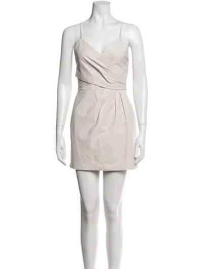 Pre-owned Iro Lamb Leather Mini Dress In Neutrals