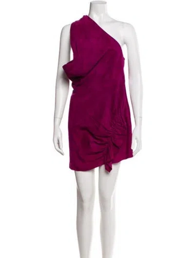 Pre-owned Iro Lamb Leather Mini Dress In Purple