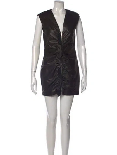 Pre-owned Iro Lamb Leather Mini Dress W/ Tags In Black