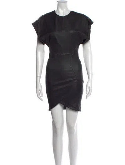 Pre-owned Iro Lamb Leather Mini Dress W/ Tags In Black