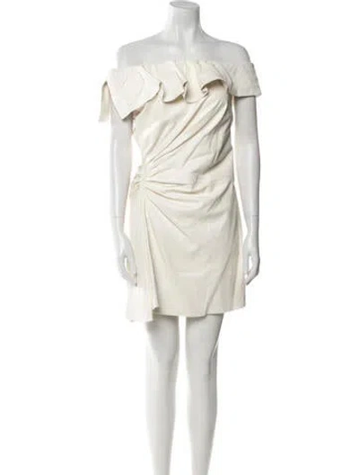 Pre-owned Iro Lamb Leather Mini Dress W/ Tags In Neutral