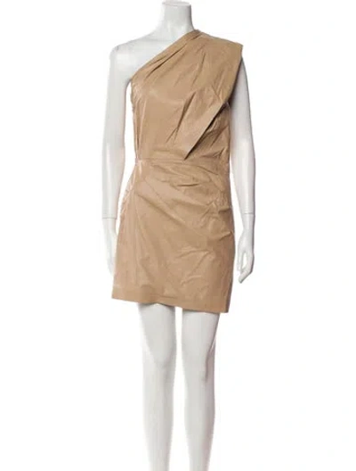 Pre-owned Iro Lamb Leather Mini Dress W/ Tags In Neutral