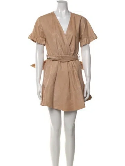 Pre-owned Iro Lamb Leather Mini Dress W/ Tags In Neutral