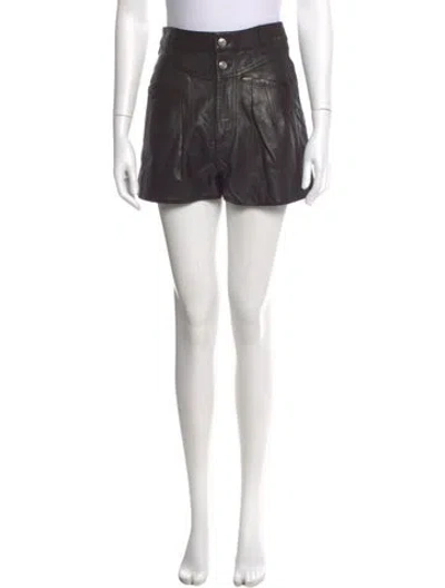 Pre-owned Iro Lamb Leather Mini Shorts In Black