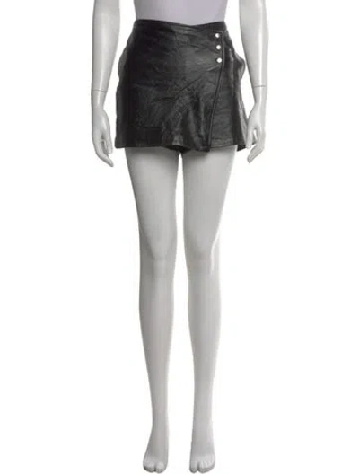Pre-owned Iro Lamb Leather Mini Shorts In Black