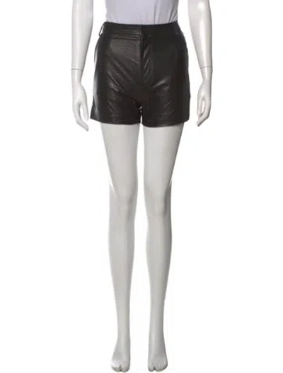 Pre-owned Iro Lamb Leather Mini Shorts In Black