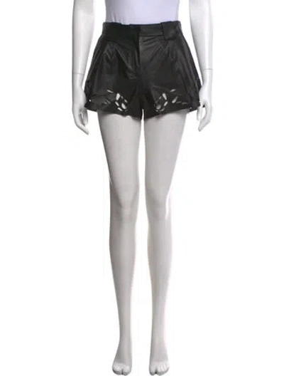 Pre-owned Iro Lamb Leather Mini Shorts In Black