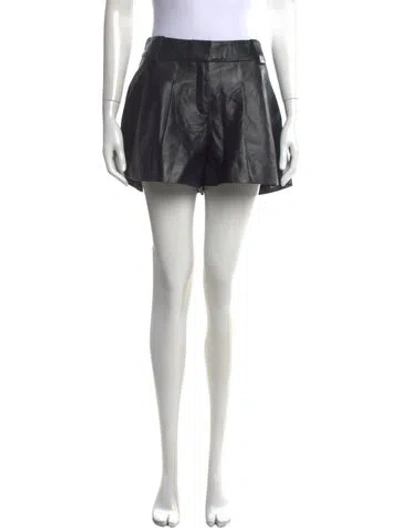 Pre-owned Iro Lamb Leather Mini Shorts In Black