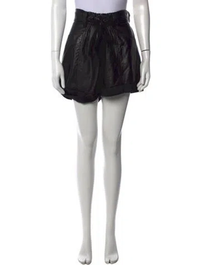 Pre-owned Iro Lamb Leather Mini Shorts In Black