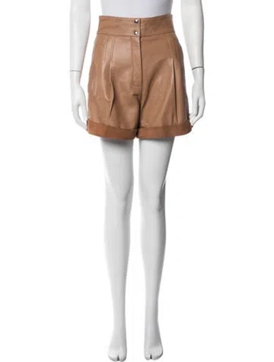 Pre-owned Iro Lamb Leather Mini Shorts In Black