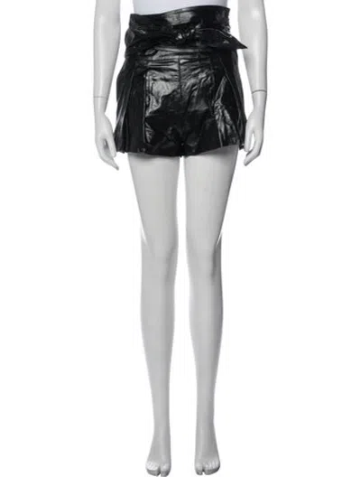 Pre-owned Iro Lamb Leather Mini Shorts In Black