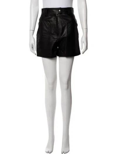 Pre-owned Iro Lamb Leather Mini Shorts In Black