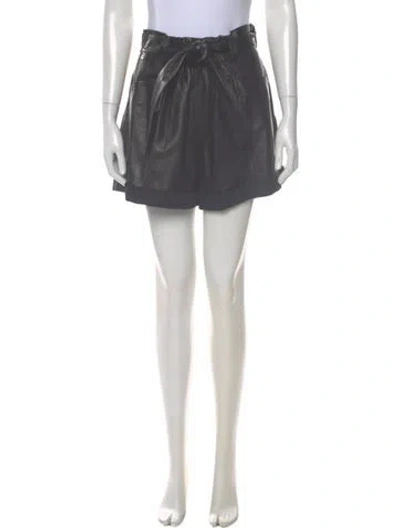 Pre-owned Iro Lamb Leather Mini Shorts In Gray