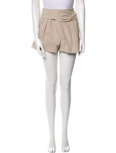 Pre-owned Iro Lamb Leather Mini Shorts In Neutral
