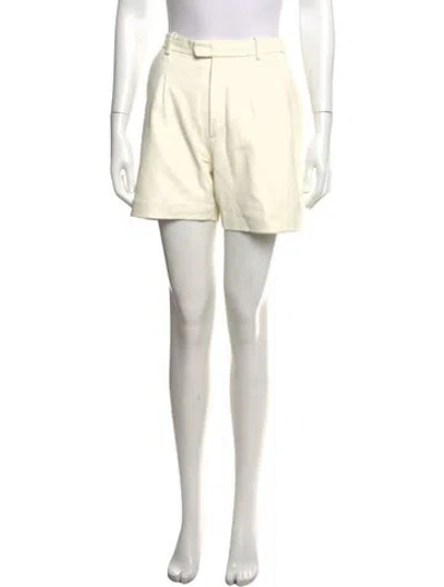 Pre-owned Iro Lamb Leather Mini Shorts In Neutrals