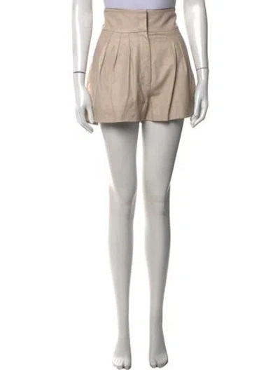 Pre-owned Iro Lamb Leather Mini Shorts In Neutrals