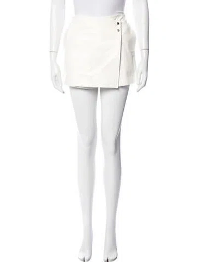 Pre-owned Iro Lamb Leather Mini Shorts In Neutrals