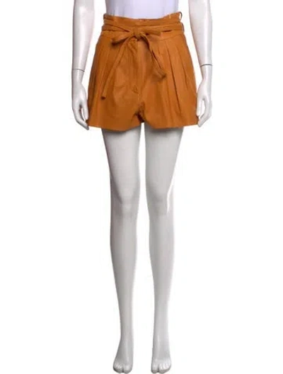 Pre-owned Iro Lamb Leather Mini Shorts In Orange
