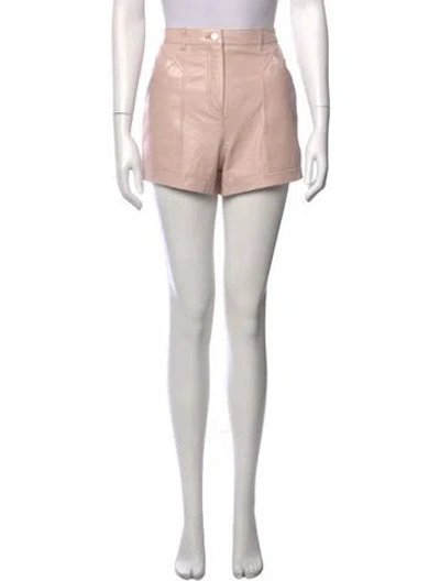 Pre-owned Iro Lamb Leather Mini Shorts In Pink