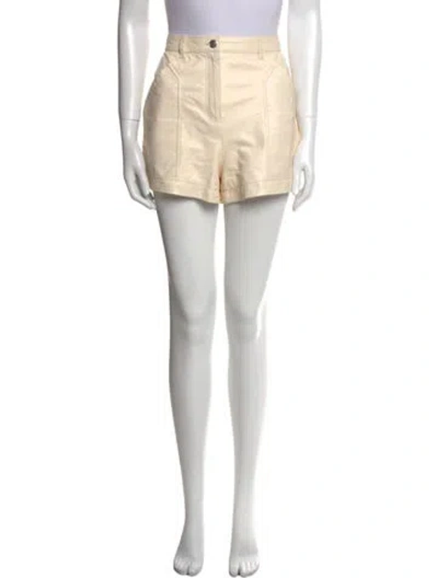 Pre-owned Iro Lamb Leather Mini Shorts In White
